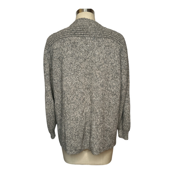 Peruvian Link Alpaca Collection Grey Open Front Cardigan Sweater W. Pockets Sz M - Picture 3 of 6